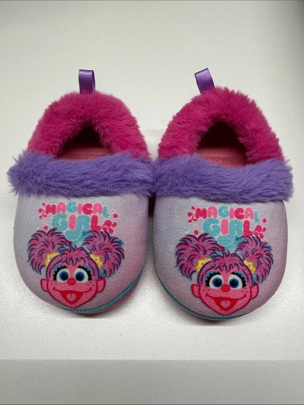 *5/$25* or *3/$15* Toddler Abby Cadabby Magical Girl Purple & Pink Furry Slipper